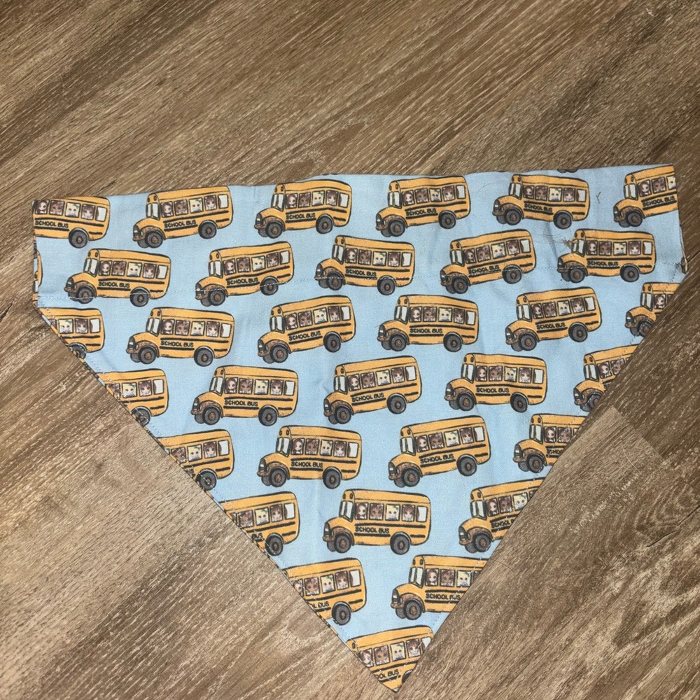 School bus dog collar bandana